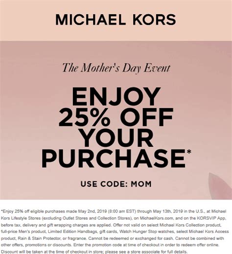 michael kors first order promo code